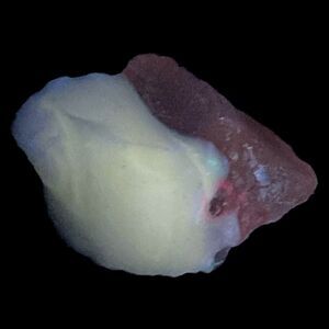Pink White Layered Art Glass Cullet Glowing Manganese Slag Glass #5GL54‎